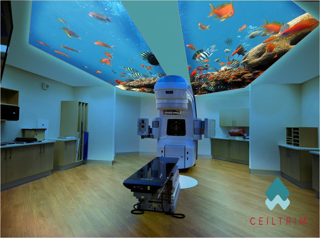 CEILTRIM Back Lit Photo Ceiling in medical setting - The Calming Effect