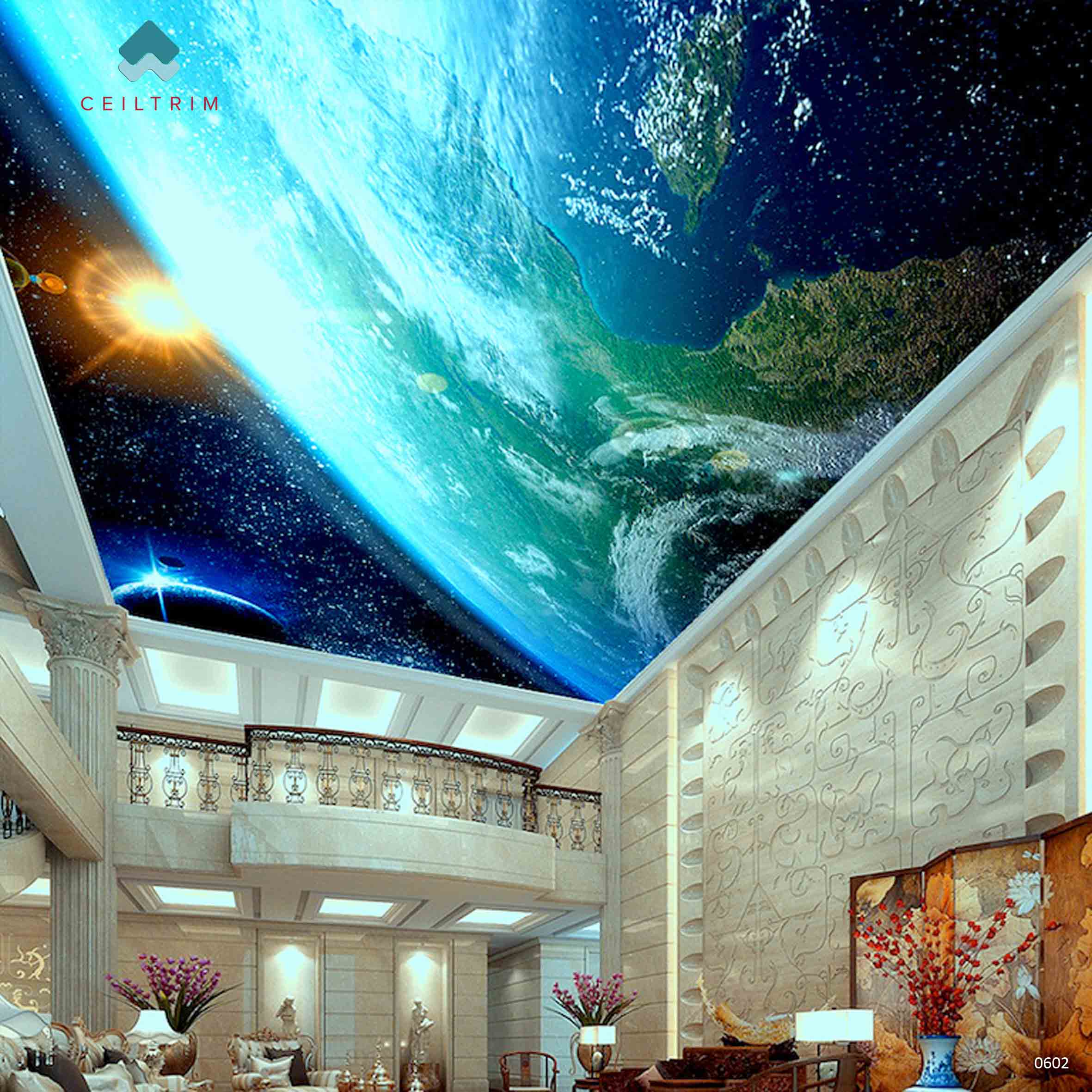 The WOW 602 CEILTRIM photo ceiling earth from outer space